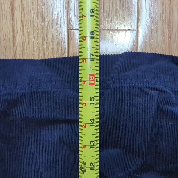 Gap Navy blue suede strips mini skirt with front pockets and buttons - Picture 6 of 6